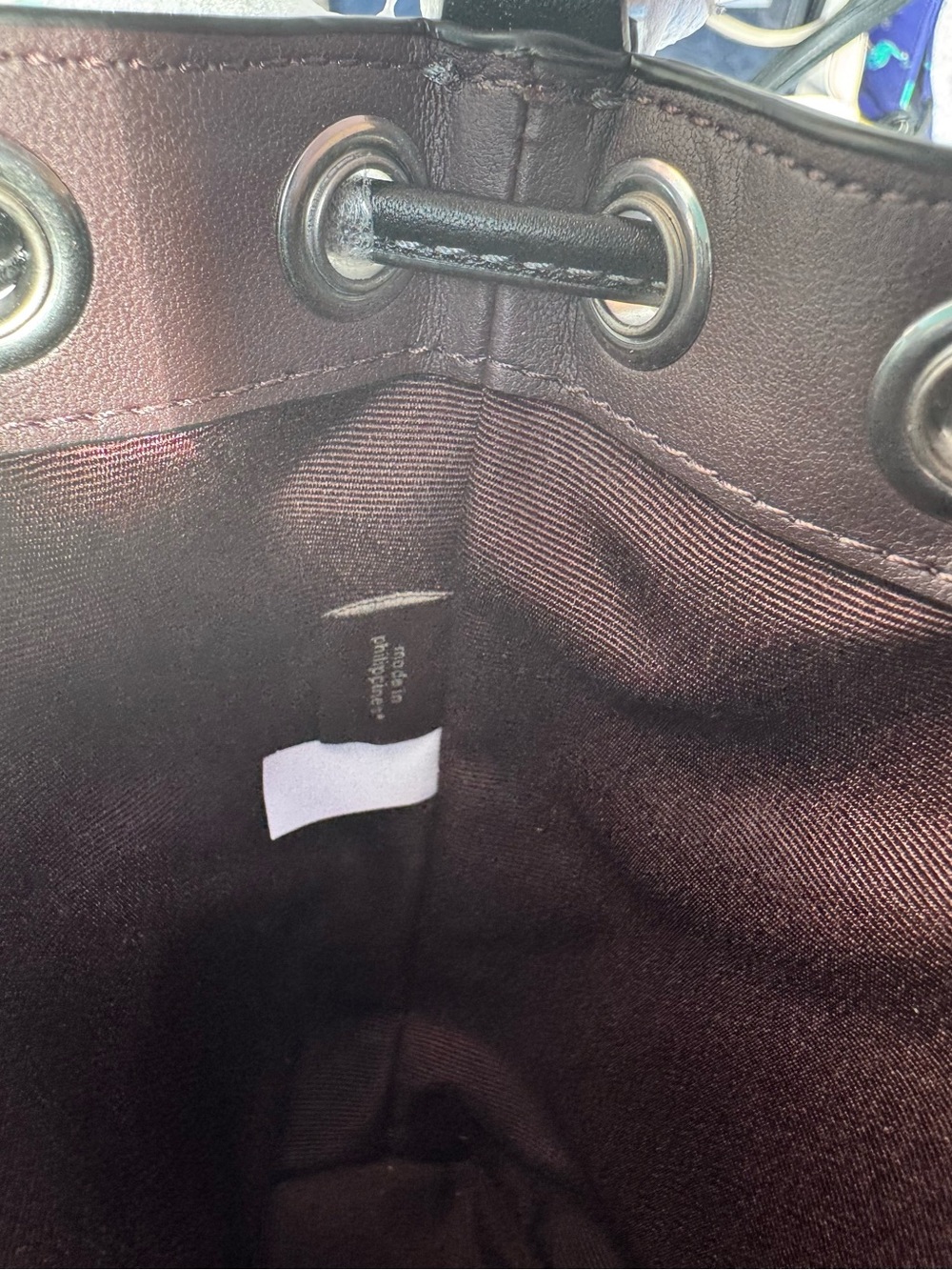 Coach Mini top handle Bucket Bag Black Calf Leather Drawstring w crossbody NWOT - Picture 14 of 15